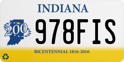 IN license plate 978FIS