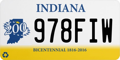 IN license plate 978FIW