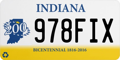 IN license plate 978FIX