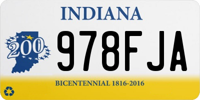 IN license plate 978FJA