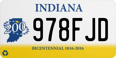 IN license plate 978FJD