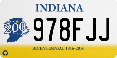 IN license plate 978FJJ