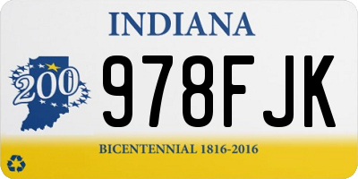 IN license plate 978FJK