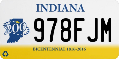 IN license plate 978FJM