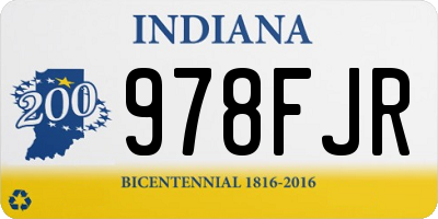 IN license plate 978FJR