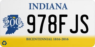 IN license plate 978FJS