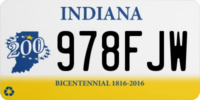 IN license plate 978FJW
