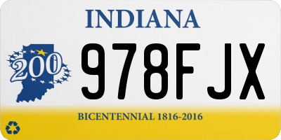 IN license plate 978FJX