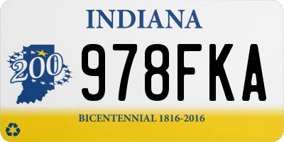 IN license plate 978FKA