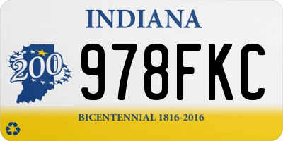 IN license plate 978FKC