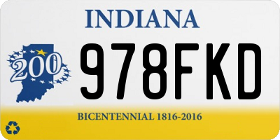 IN license plate 978FKD