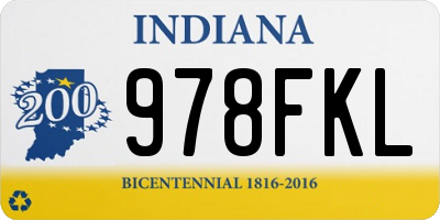 IN license plate 978FKL