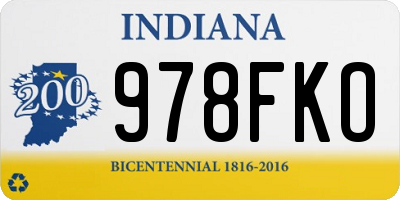 IN license plate 978FKO