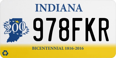 IN license plate 978FKR