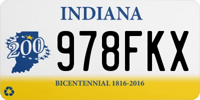 IN license plate 978FKX