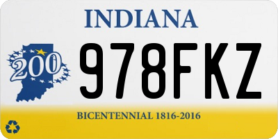 IN license plate 978FKZ