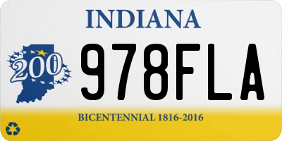 IN license plate 978FLA