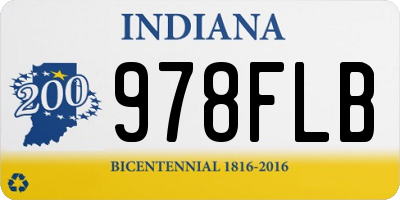 IN license plate 978FLB