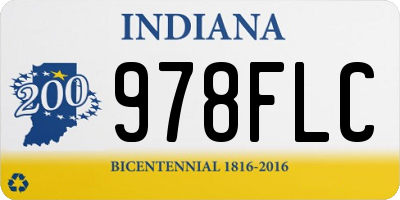 IN license plate 978FLC