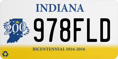 IN license plate 978FLD