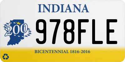 IN license plate 978FLE