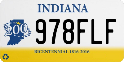 IN license plate 978FLF