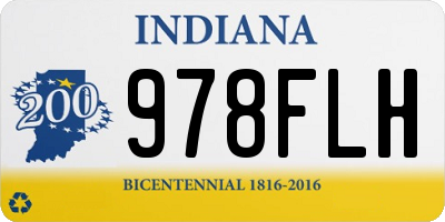 IN license plate 978FLH