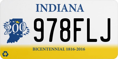 IN license plate 978FLJ