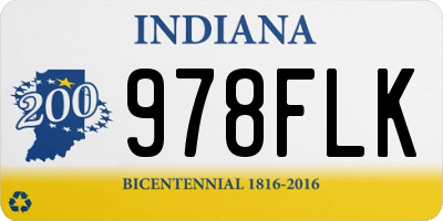 IN license plate 978FLK