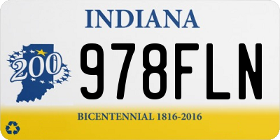 IN license plate 978FLN