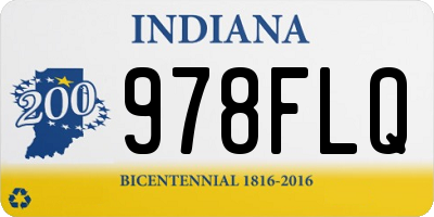 IN license plate 978FLQ