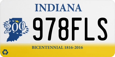 IN license plate 978FLS