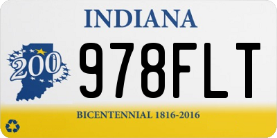 IN license plate 978FLT