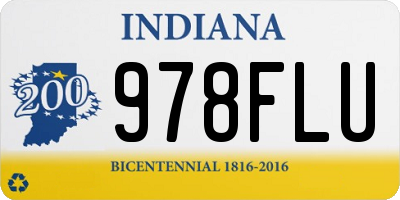 IN license plate 978FLU