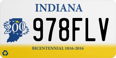 IN license plate 978FLV