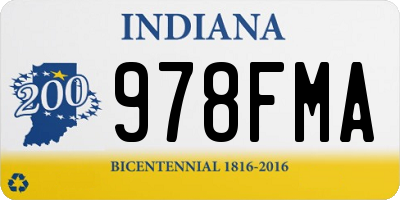 IN license plate 978FMA