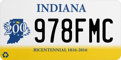 IN license plate 978FMC