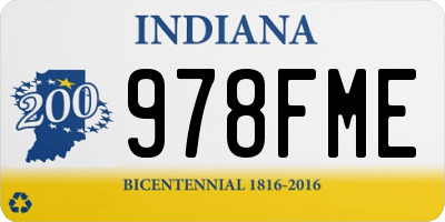 IN license plate 978FME