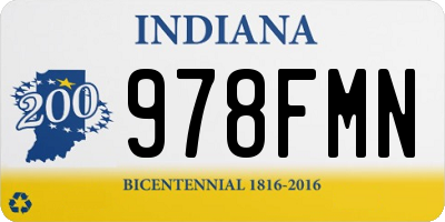 IN license plate 978FMN