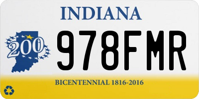 IN license plate 978FMR