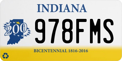 IN license plate 978FMS