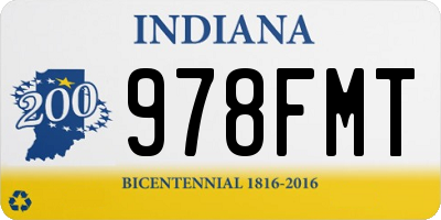 IN license plate 978FMT