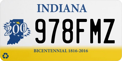 IN license plate 978FMZ