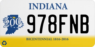 IN license plate 978FNB