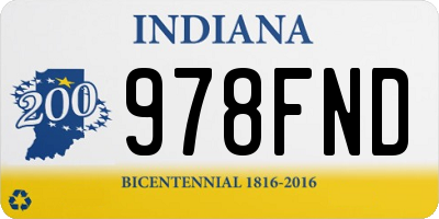 IN license plate 978FND