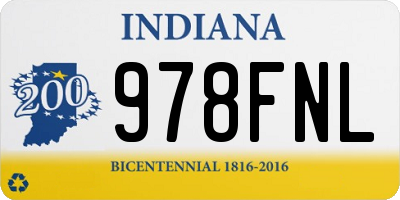 IN license plate 978FNL