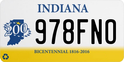 IN license plate 978FNO