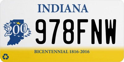 IN license plate 978FNW
