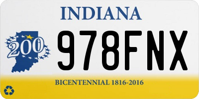 IN license plate 978FNX