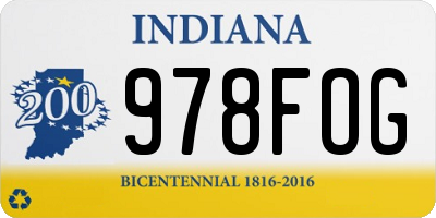 IN license plate 978FOG